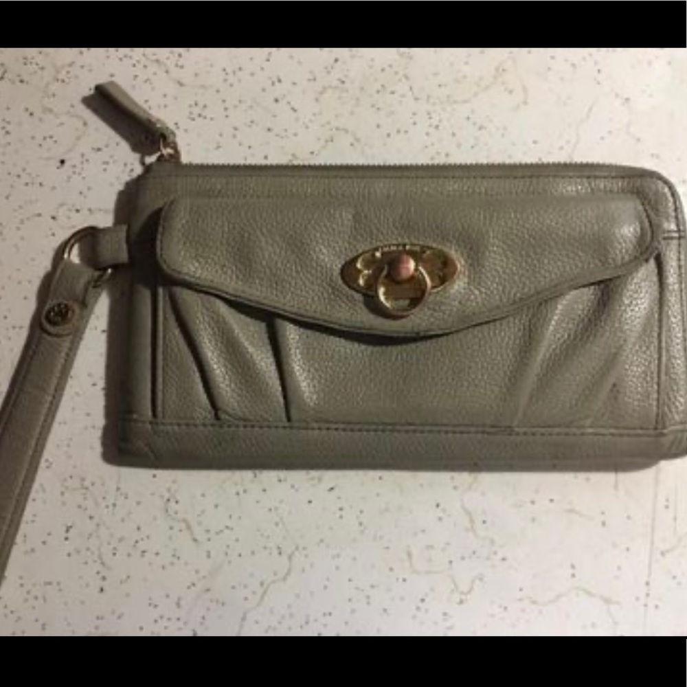 Emma Fox Tan envelope wallet clutch leather